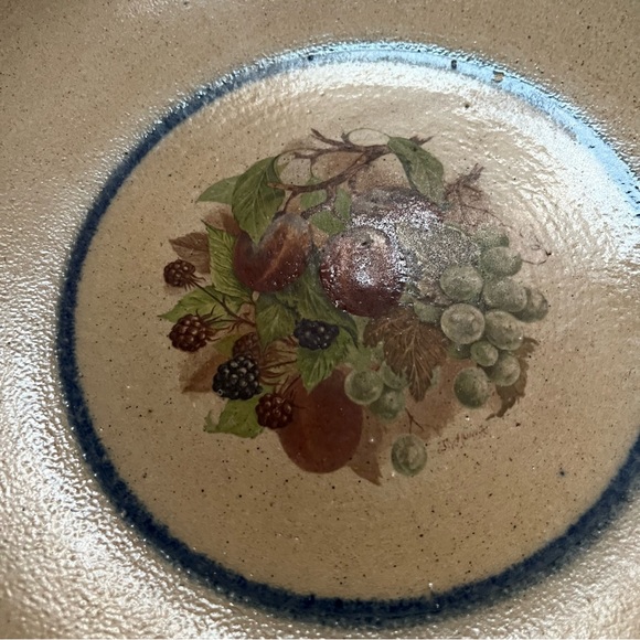 Vintage Monroe Salt Works Cornucopia of Fruit Pasta Plate - Picture 4 of 9